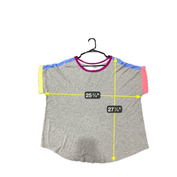 Secret Treasures Womens Gray Pajama Top Multicolor Sleeves Sz 2X - Picture 6 of 8